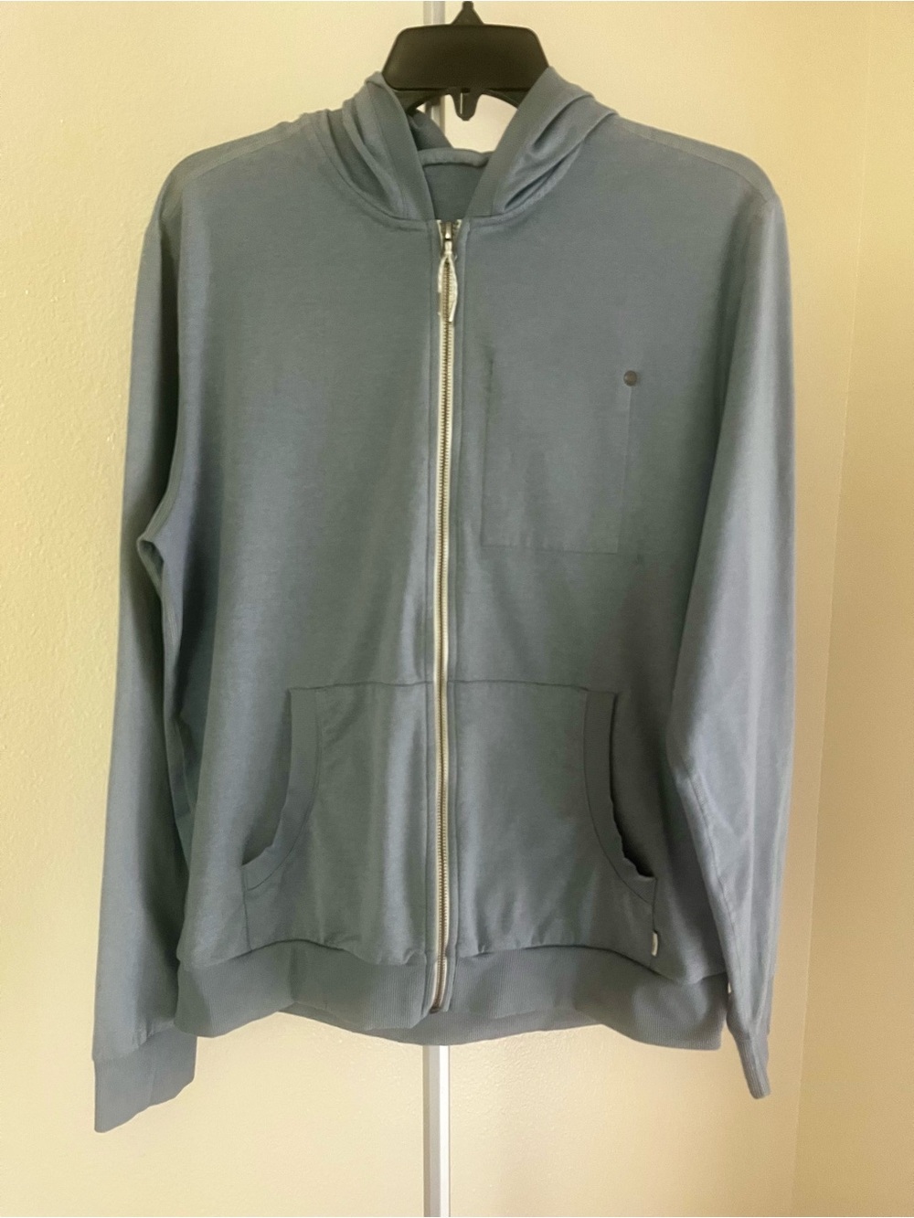 Vuori Coronado Full Zip Hoodie Misty Blue Heather Size M